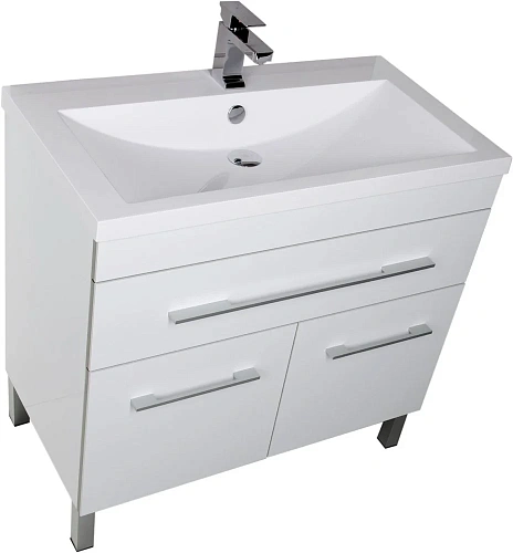 Тумба под раковину Aquanet Верона 90 белый (напольная 1 ящик 2 дверцы) 00182708 Тумба под раковину Aquanet Верона 90 белый (напольная 1 ящик 2 дверцы) 00182708