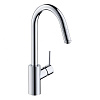 Картинка анонса товара «смеситель для кухни hansgrohe 260, eco, с вытяжным изливом, 1jet, sbox 73878000, хром»