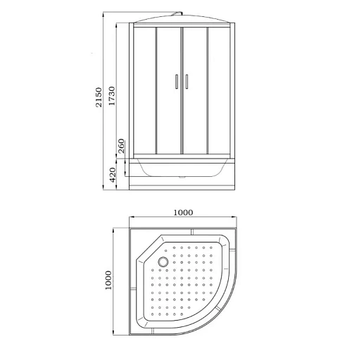 Душевая кабина Parly EC1021 1000x1000 профиль белый, стекло тонированное Душевая кабина Parly EC1021 1000x1000 профиль белый, стекло тонированное