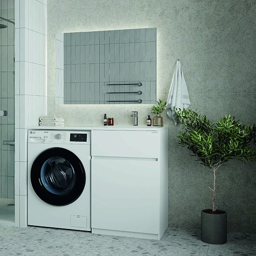 Тумба под раковину Onika Сорго 58 см 105804 напольная под стиральную машину, белая (для Марсал 120) Тумба под раковину Onika Сорго 58 см 105804 напольная под стиральную машину, белая (для Марсал 120)