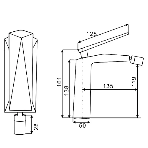 Смеситель для биде Boheme Venturo 376-SGM Shine Смеситель для биде Boheme Venturo 376-SGM Shine