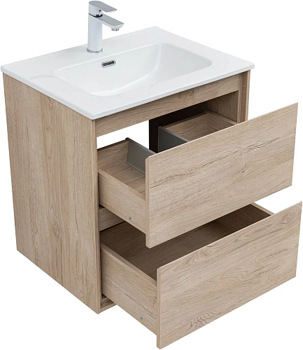 Тумба под раковину Aquanet Милан 60 дуб светлый 00336382 подвесная Тумба под раковину Aquanet Милан 60 дуб светлый 00336382 подвесная
