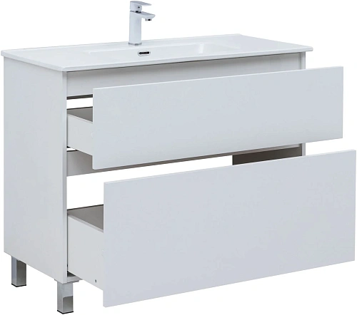Тумба под раковину Aquanet Вега 100 00344125 напольная, белый глянец Тумба под раковину Aquanet Вега 100 00344125 напольная, белый глянец