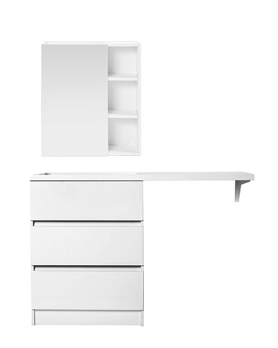 Тумба с раковиной Orange Sistema ST-70TUW+RAL напольная, левая 130 см под стиральную машину, белый Тумба с раковиной Orange Sistema ST-70TUW+RAL напольная, левая 130 см под стиральную машину, белый