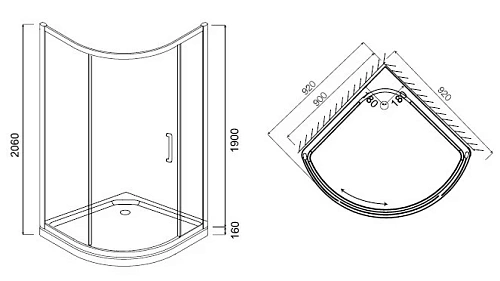Душевой уголок AM.PM Bliss W55E-315-090MT 90x90 Душевой уголок AM.PM Bliss W55E-315-090MT 90x90