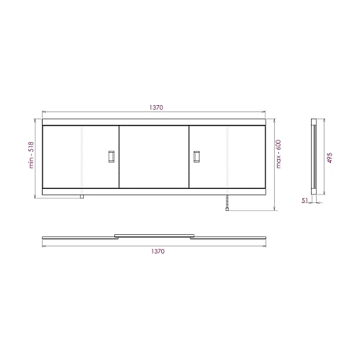 Экран для ванны фронтальный Onika Монако-Эконом 140 см 514004 белый Экран для ванны фронтальный Onika Монако-Эконом 140 см 514004 белый