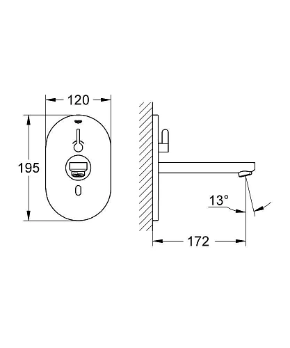 Смеситель для раковины GROHE Eurosmart CE, хром (36315000) инфракрасный Смеситель для раковины GROHE Eurosmart CE, хром (36315000) инфракрасный