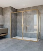 Душевой уголок Vincea Garda VSR-1G28017CLG 1700x800мм, брашированное золото, стекло прозрачное