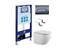 Комплект унитаза SET Aquatek ЕВРОПА-050 4в1 с инсталляцией, креплением, клавишей смыва и сиденьем микролифт