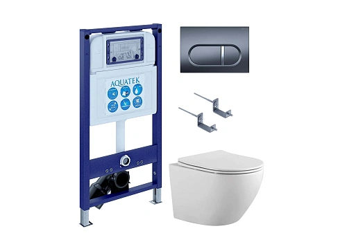 Комплект унитаза SET Aquatek ЕВРОПА-050 4в1 с инсталляцией, креплением, клавишей смыва и сиденьем микролифт Комплект унитаза SET Aquatek ЕВРОПА-050 4в1 с инсталляцией, креплением, клавишей смыва и сиденьем микролифт