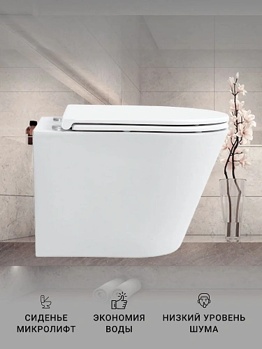 Унитаз подвесной Sintesi ESSLER SIN-TS-SLR-181 безободковый с крышкой-сиденьем дюрапласт, микролифт Унитаз подвесной Sintesi ESSLER SIN-TS-SLR-181 безободковый с крышкой-сиденьем дюрапласт, микролифт