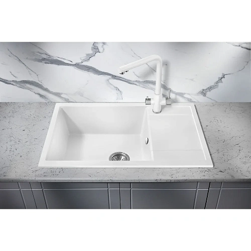 Кухонная мойка Milacio Navarra 78 Cuarzo (MC.77052), белый Кухонная мойка Milacio Navarra 78 Cuarzo (MC.77052), белый