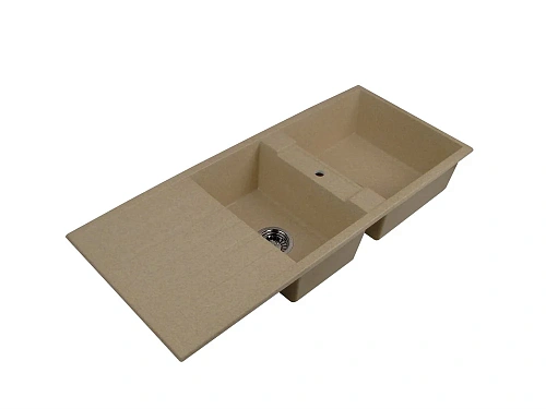 Кухонная мойка Aquaton Торина 1A712032TR090 из литого мрамора, прямоугольная, с крылом и дополнитель Кухонная мойка Aquaton Торина 1A712032TR090 из литого мрамора, прямоугольная, с крылом и дополнитель