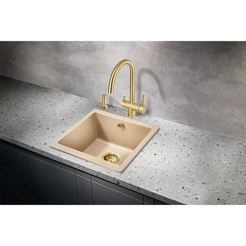 Кухонная мойка Milacio Leon 45 Cuarzo (MC.77094) бежевый Кухонная мойка Milacio Leon 45 Cuarzo (MC.77094) бежевый