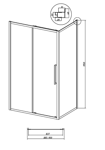 Боковая стенка GROSSMAN Cosmo 200.K33.02.90.21.10 (90x195) черный матовый, стекло тонированное Боковая стенка GROSSMAN Cosmo 200.K33.02.90.21.10 (90x195) черный матовый, стекло тонированное