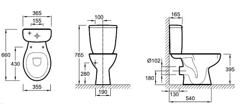 Унитаз напольный Jacob Delafon Brive E0383N-00 компакт без сиденья Унитаз напольный Jacob Delafon Brive E0383N-00 компакт без сиденья
