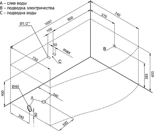 Акриловая ванна Aquanet Borneo 170x75/90 R (с каркасом) 00205284 Акриловая ванна Aquanet Borneo 170x75/90 R (с каркасом) 00205284