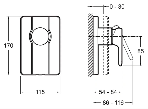 Смеситель для душа Jacob Delafon Singulier E98708-CP встраевыемый 1выход Смеситель для душа Jacob Delafon Singulier E98708-CP встраевыемый 1выход