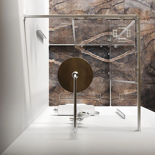 Душевой уголок AM.PM Func W84G-403-9090-MT Slide 90х90, хром матовый, стекло прозрачное Душевой уголок AM.PM Func W84G-403-9090-MT Slide 90х90, хром матовый, стекло прозрачное