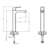 Смеситель для раковины Paini Viva Style P4YO205LL без донного клапана, высокий, черный Смеситель для раковины Paini Viva Style P4YO205LL без донного клапана, высокий, черный