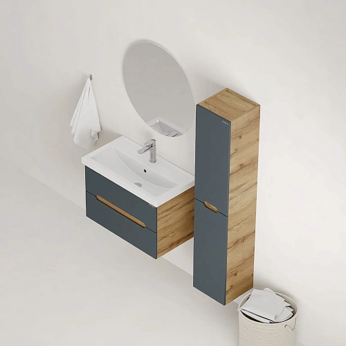 Тумба под раковину Onika Айленд 70 см 107068 подвесная, графит/дуб крафт золотой (для Фостер 70) Тумба под раковину Onika Айленд 70 см 107068 подвесная, графит/дуб крафт золотой (для Фостер 70)