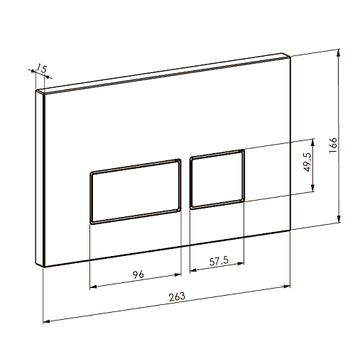 Клавиша смыва Boheme  664-SGM пластик Shine Gun Metal (для 666) Клавиша смыва Boheme  664-SGM пластик Shine Gun Metal (для 666)