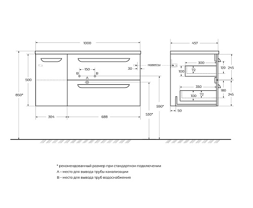 Тумба под раковину CEZARES ECO-CER-N-1000-2C-1A-SO-BL-R Bianco Lucido 1000x457 подвесная Тумба под раковину CEZARES ECO-CER-N-1000-2C-1A-SO-BL-R Bianco Lucido 1000x457 подвесная