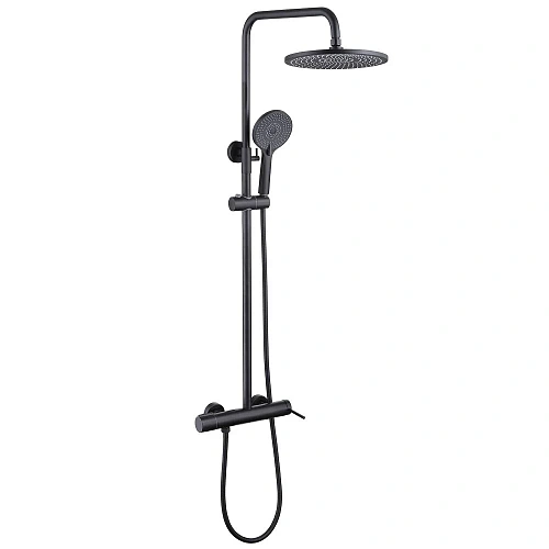 Душевая система ABBER Emotion AF8816B с изливом, черная матовая Душевая система ABBER Emotion AF8816B с изливом, черная матовая