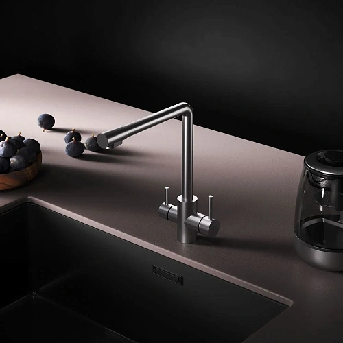 Смеситель для кухни AM.PM X-Joy S F85B05711 с каналом для питьевой воды, сатин Смеситель для кухни AM.PM X-Joy S F85B05711 с каналом для питьевой воды, сатин