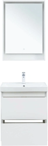 Тумба под раковину Aquanet Милан 60 белый глянец 00336367 подвесная Тумба под раковину Aquanet Милан 60 белый глянец 00336367 подвесная