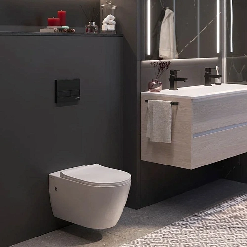 Комплект унитаза BERGES MASCON Rimless с инсталляцией NOVUM, кнопка L5, сидение Toma Slim SO 043217 Комплект унитаза BERGES MASCON Rimless с инсталляцией NOVUM, кнопка L5, сидение Toma Slim SO 043217