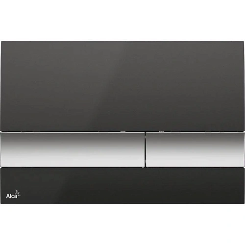 Клавиша смыва Alcaplast M1728-2 черная/хром-матовая Клавиша смыва Alcaplast M1728-2 черная/хром-матовая