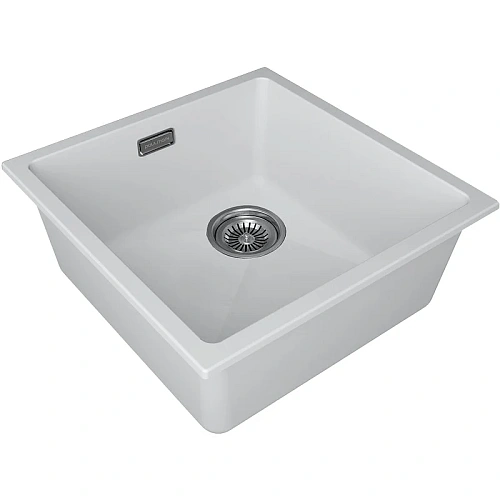Кухонная мойка Paulmark LUMI 45UNI-SKEW LU45SK-WH, белый, 455х440 Кухонная мойка Paulmark LUMI 45UNI-SKEW LU45SK-WH, белый, 455х440