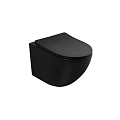 Унитаз подвесной ABBER Bequem AC1100TMB черный матовый, безободковый, смыв торнадо Унитаз подвесной ABBER Bequem AC1100TMB черный матовый, безободковый, смыв торнадо