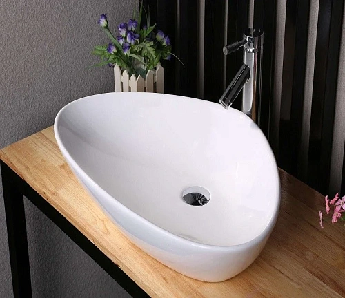 Раковина CeramaLux 9062 накладная, белый Раковина CeramaLux 9062 накладная, белый