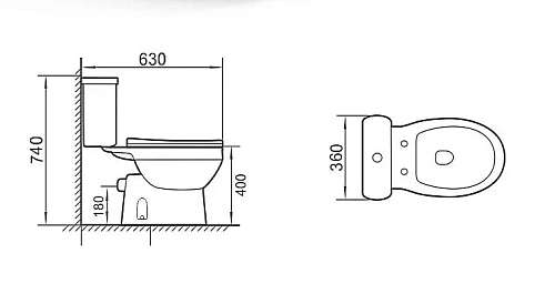 Унитаз напольный Niagara Brava NG-9901 (630x360x740) безободковый с тонкой крышкой Унитаз напольный Niagara Brava NG-9901 (630x360x740) безободковый с тонкой крышкой
