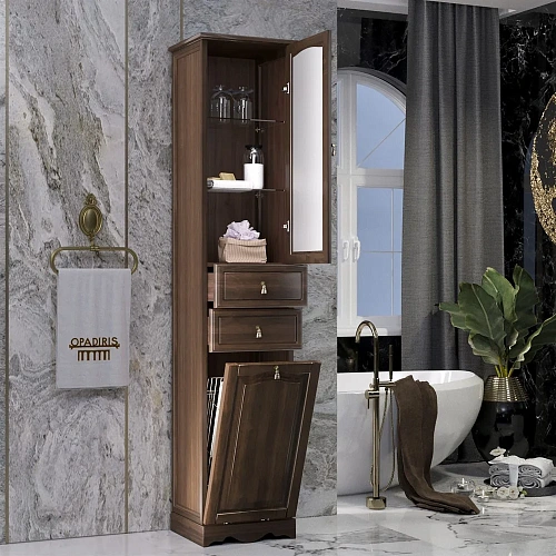 Шкаф-пенал Opadiris Риспекто 40 Z0000000596 правый с бельевой корзиной нагал Шкаф-пенал Opadiris Риспекто 40 Z0000000596 правый с бельевой корзиной нагал