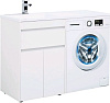 Картинка анонса товара «тумба с раковиной aquanet токио 120 l белый (напольная, 1 ящик, 2 дверцы) 00237745 + 00235499»