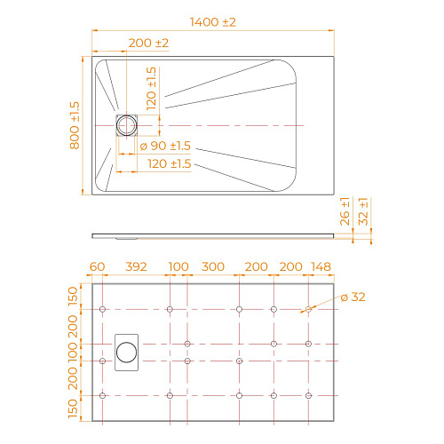 Душевой поддон RGW TSS-W 800x1400 мм 553502814-01 прямоугольный Душевой поддон RGW TSS-W 800x1400 мм 553502814-01 прямоугольный