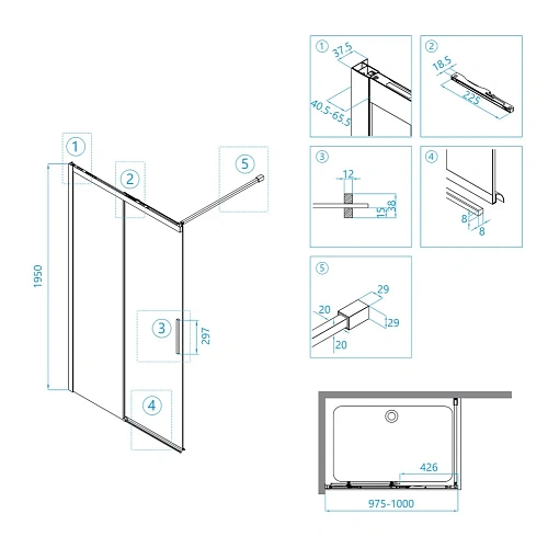 Душевая перегородка RGW Walk In WA-13B 34101310-14 Душевая перегородка RGW Walk In WA-13B 34101310-14