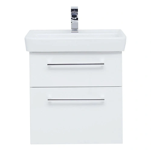Тумба под раковину DREJA Q MAX, 55 см, подвесная, 2 ящика, белый глянец 77.0001W Тумба под раковину DREJA Q MAX, 55 см, подвесная, 2 ящика, белый глянец 77.0001W