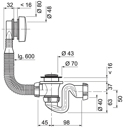 Слив-перелив Cersanit Lorena 63086 Слив-перелив Cersanit Lorena 63086