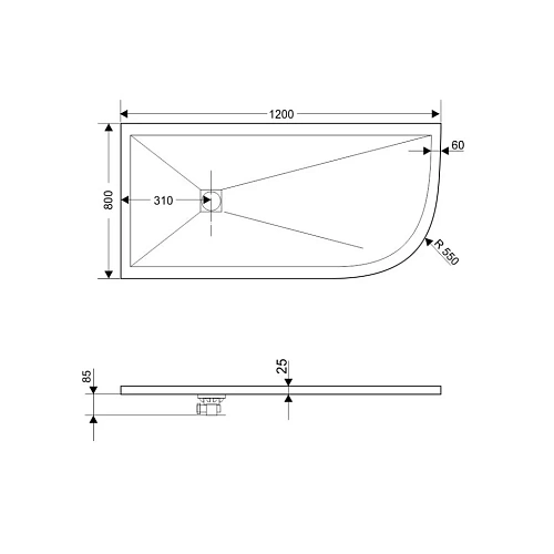 Душевой поддон RGW Stone Tray ST/AL-G 800x1200 мм 16154128-02L асимметричный графит \ серый Душевой поддон RGW Stone Tray ST/AL-G 800x1200 мм 16154128-02L асимметричный графит \ серый