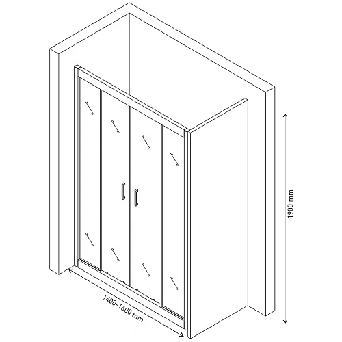 Душевая дверь BERGES PORTA 140-160 063102 Душевая дверь BERGES PORTA 140-160 063102