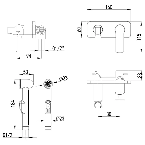 Гигиенический душ Lemark Plus Grace LM1519C, встраиваемый, хром Гигиенический душ Lemark Plus Grace LM1519C, встраиваемый, хром
