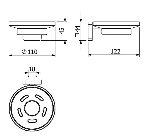 Мыльница Kludi VELA S 25985N5 брашированный никель Мыльница Kludi VELA S 25985N5 брашированный никель