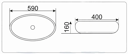 Раковина CeramaLux Серия MNC 162 накладная, под камень Раковина CeramaLux Серия MNC 162 накладная, под камень