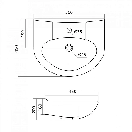 Раковина Santek КАННЫ 50 1WH110243 1.WH11.0.243 Раковина Santek КАННЫ 50 1WH110243 1.WH11.0.243