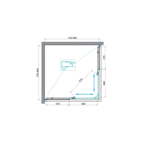 Душевой уголок BelBagno UNIQUE-A-2-75/90-C-Cr 900x900 мм Душевой уголок BelBagno UNIQUE-A-2-75/90-C-Cr 900x900 мм