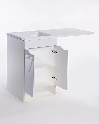 Тумба с раковиной Orange Sistema STD-110TUW+RAL напольная, левая 110 см под стиральную машину, белый Тумба с раковиной Orange Sistema STD-110TUW+RAL напольная, левая 110 см под стиральную машину, белый